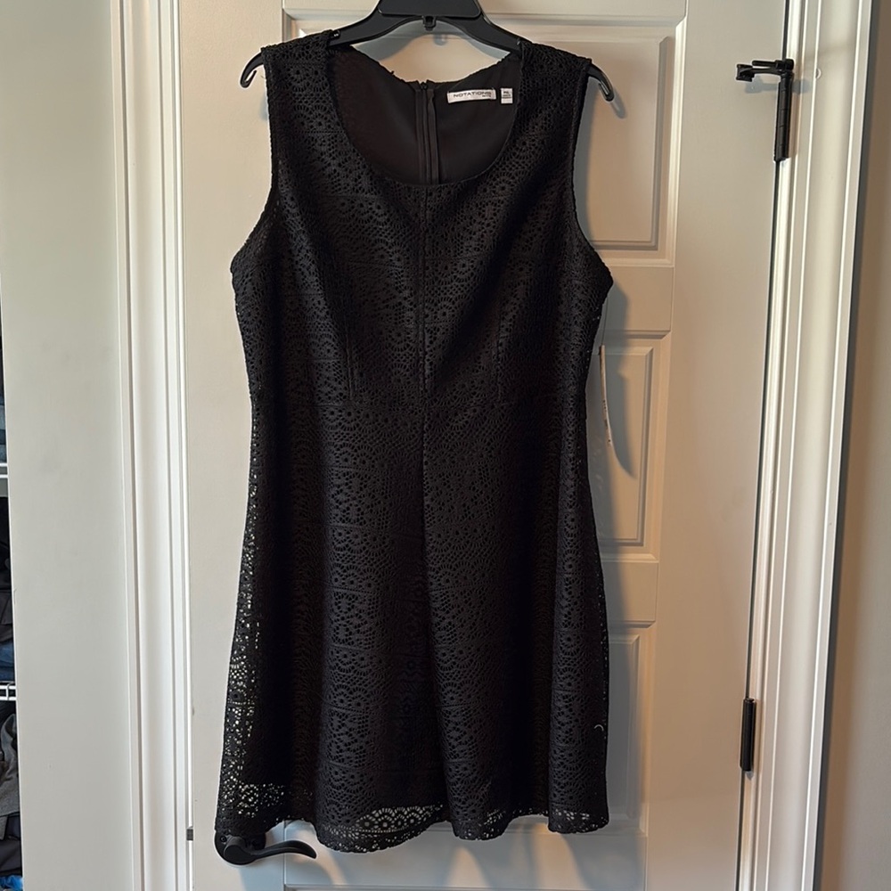 Notations Black Sleeveless Sheath Mini Dress